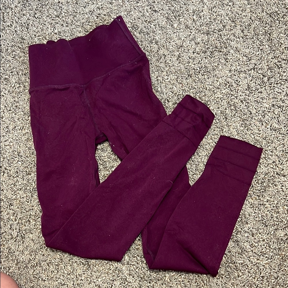 Fabletics Burgandy Purple Stretch Leggings
